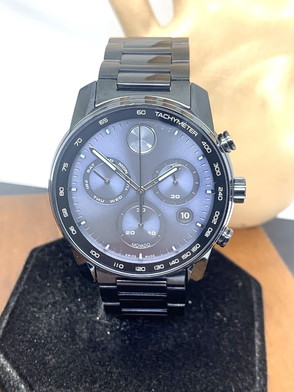 Movado Men's Watch 3600868 Bold Blue Dial Swiss Quartz Chronograph Steel 44mm